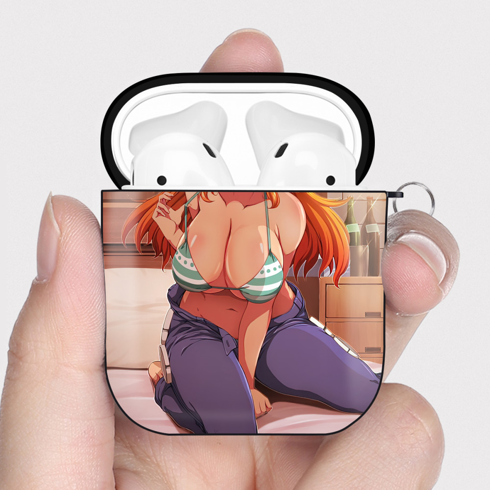 （画像用） ワンピース ONE PIECE AirPods 第2世代保護ケース ハードシェル ブラック 耐衝撃・防指紋・カラビナ付き