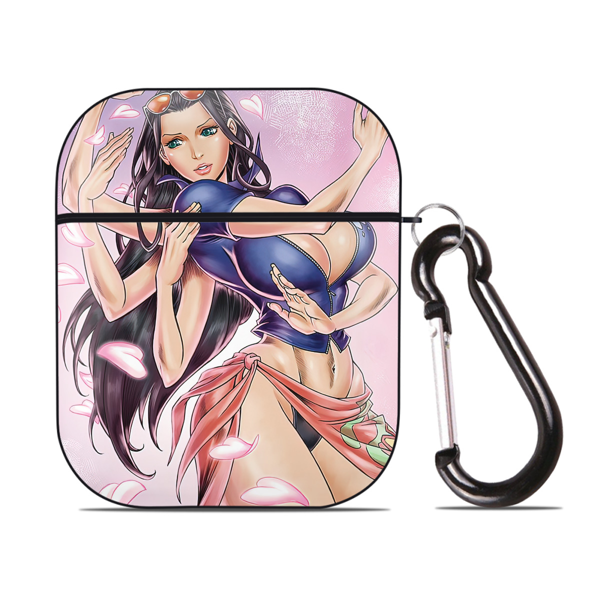 （画像用） ワンピース ONE PIECE AirPods 第2世代保護ケース ハードシェル ブラック 耐衝撃・防指紋・カラビナ付き