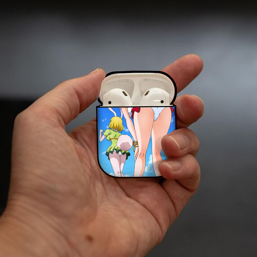 ワンピース ONE PIECE AirPods 第2世代保護ケース ハードシェル ブラック 耐衝撃・防指紋・カラビナ付き