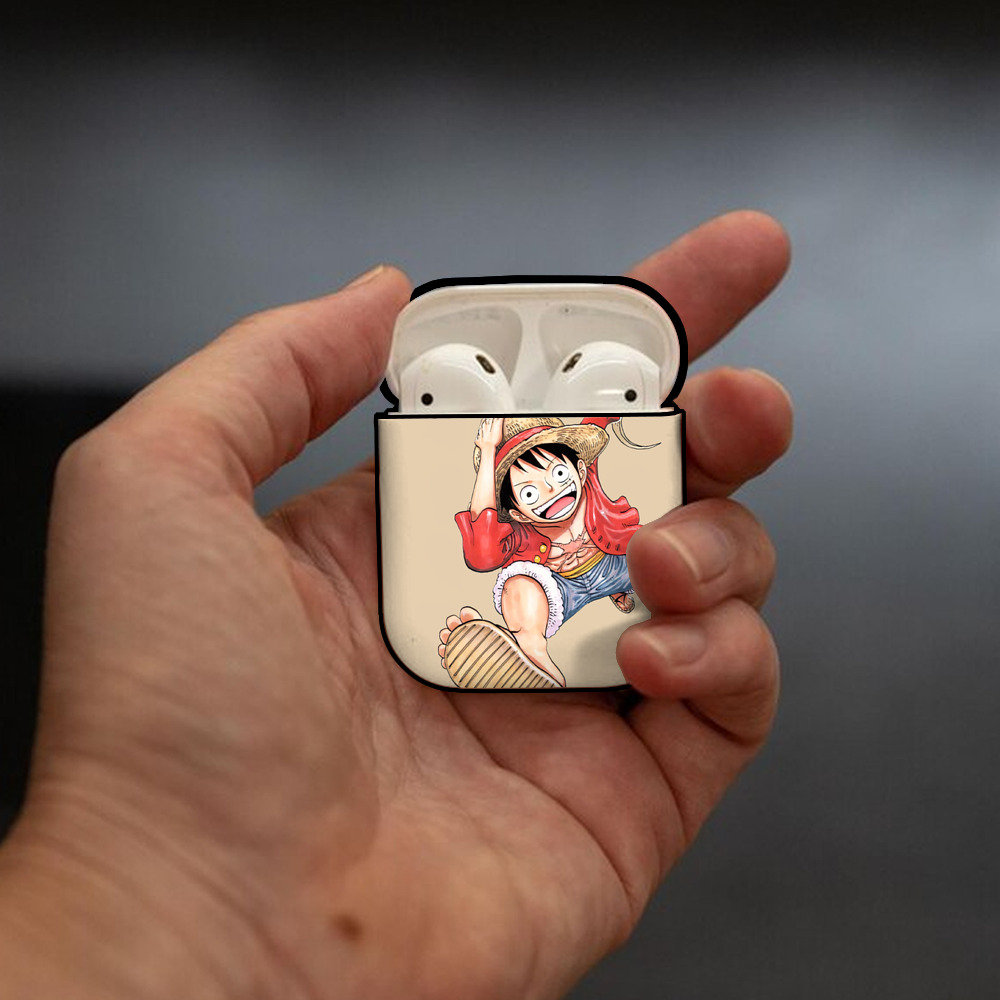 ワンピース ONE PIECE AirPods 第2世代保護ケース ハードシェル ブラック 耐衝撃・防指紋・カラビナ付き