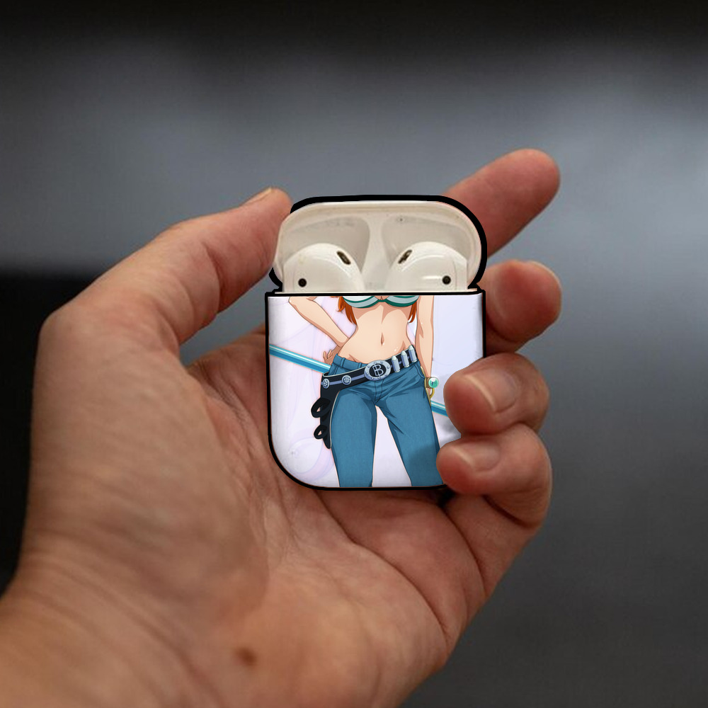 ワンピース ONE PIECE AirPods 第2世代保護ケース ハードシェル ブラック 耐衝撃・防指紋・カラビナ付き