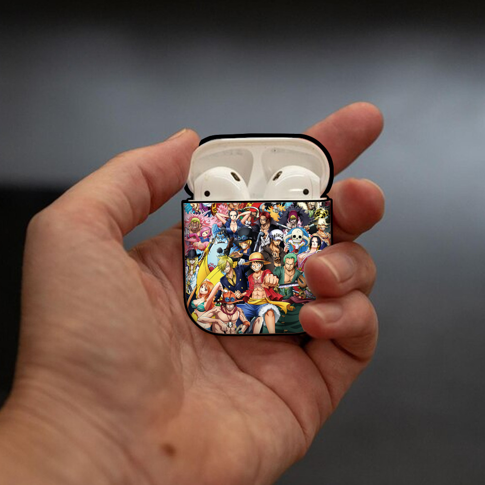 ワンピース ONE PIECE AirPods 第2世代保護ケース ハードシェル ブラック 耐衝撃・防指紋・カラビナ付き