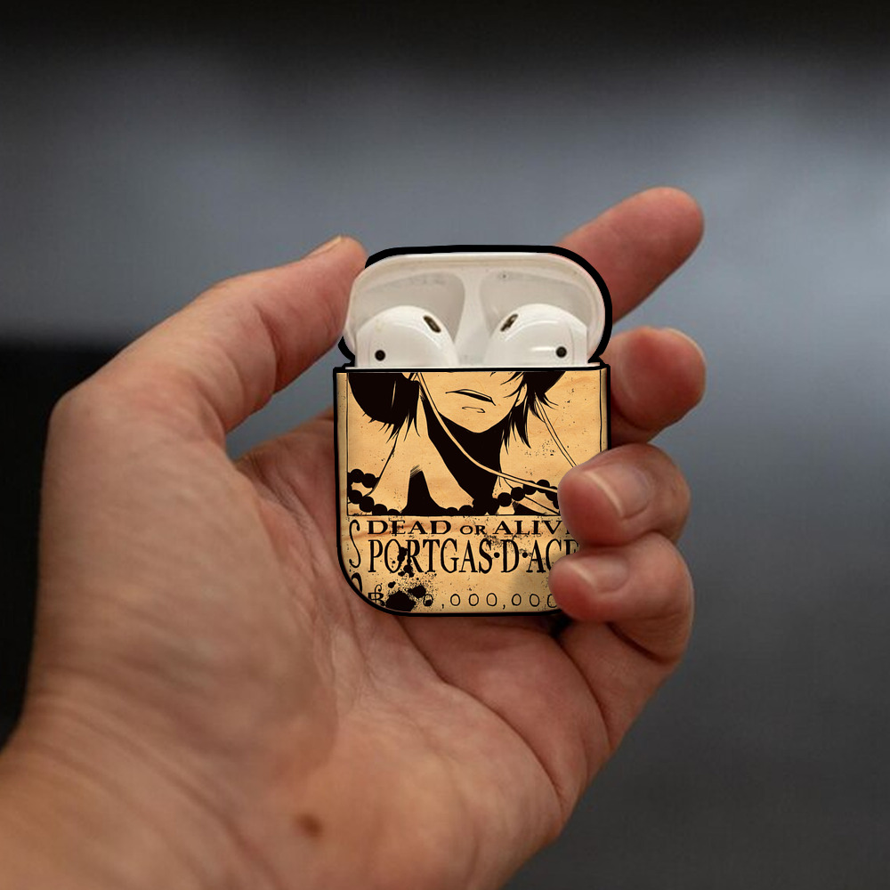 ワンピース ONE PIECE AirPods 第2世代保護ケース ハードシェル ブラック 耐衝撃・防指紋・カラビナ付き