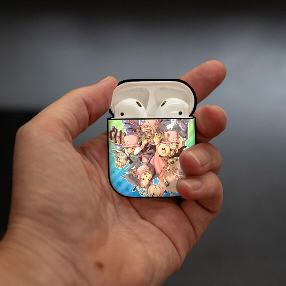 ワンピース ONE PIECE AirPods 第2世代保護ケース ハードシェル ブラック 耐衝撃・防指紋・カラビナ付き