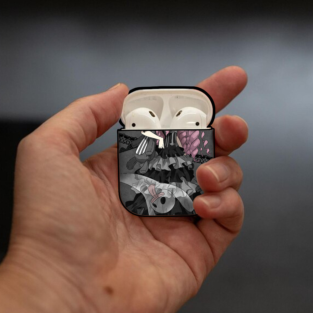 ワンピース ONE PIECE AirPods 第2世代保護ケース ハードシェル ブラック 耐衝撃・防指紋・カラビナ付き