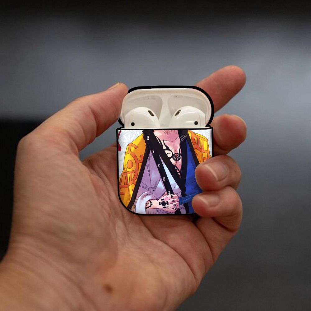 ワンピース ONE PIECE AirPods 第2世代保護ケース ハードシェル ブラック 耐衝撃・防指紋・カラビナ付き