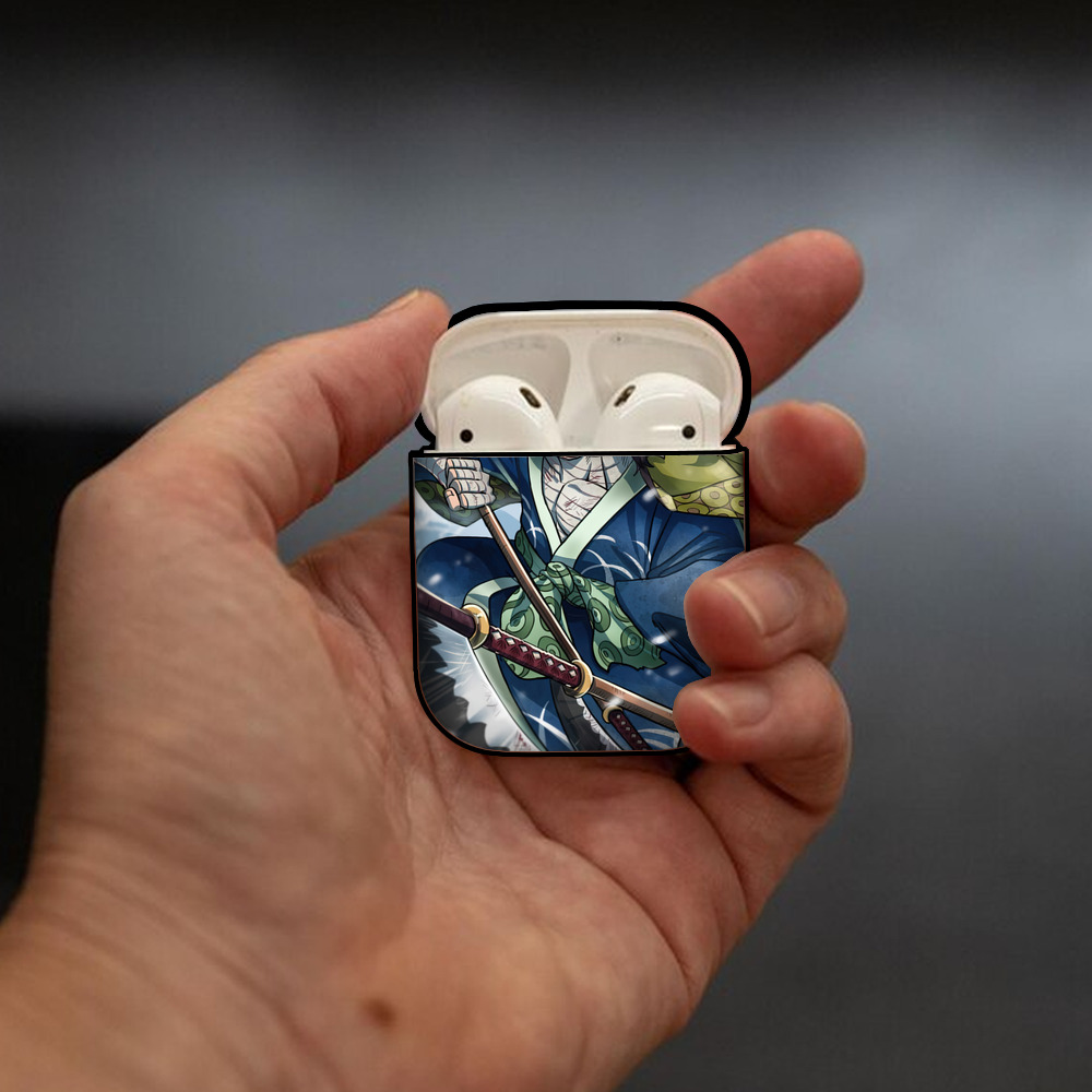 ワンピース ONE PIECE AirPods 第2世代保護ケース ハードシェル ブラック 耐衝撃・防指紋・カラビナ付き