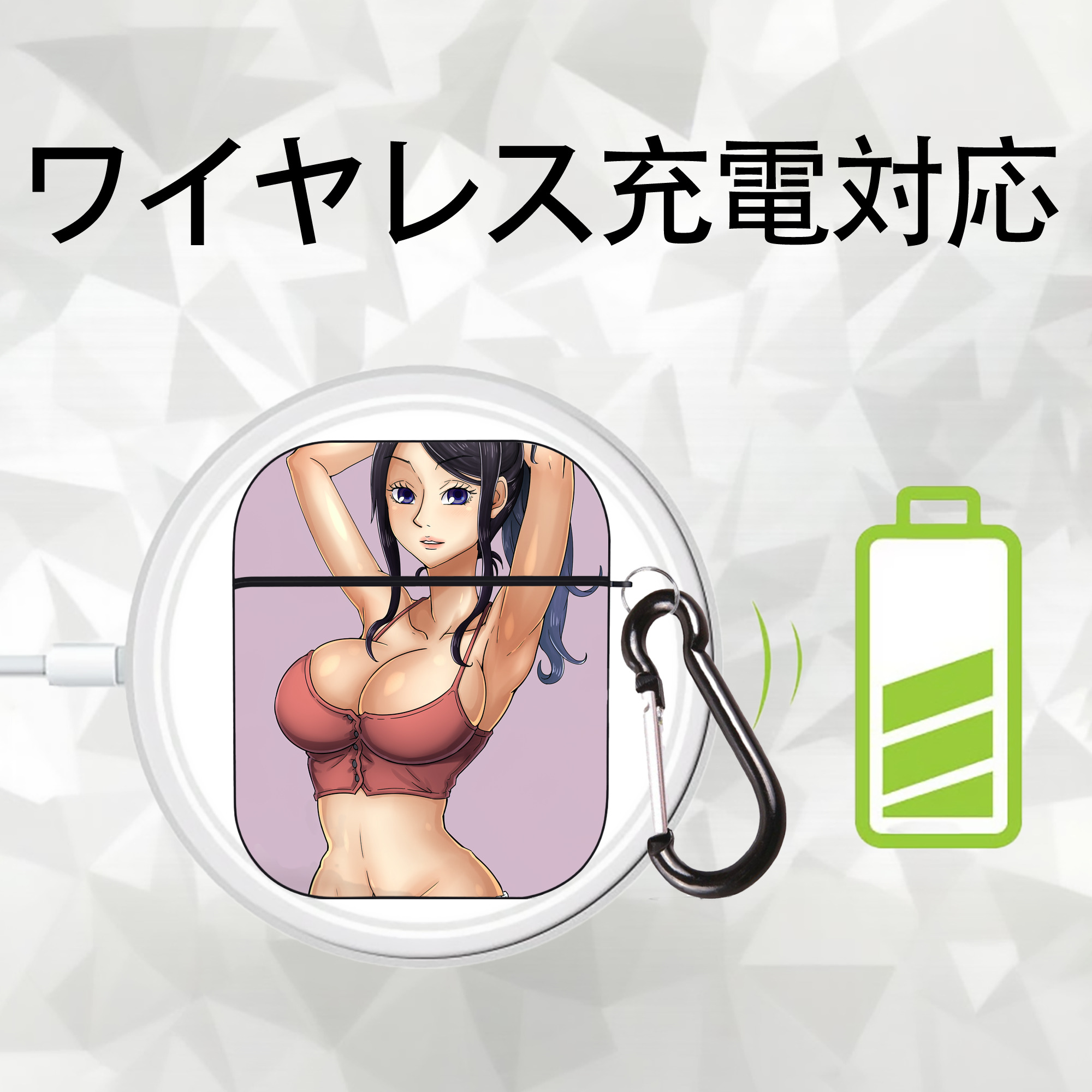 ワンピース ONE PIECE AirPods 第2世代保護ケース ハードシェル ブラック 耐衝撃・防指紋・カラビナ付き