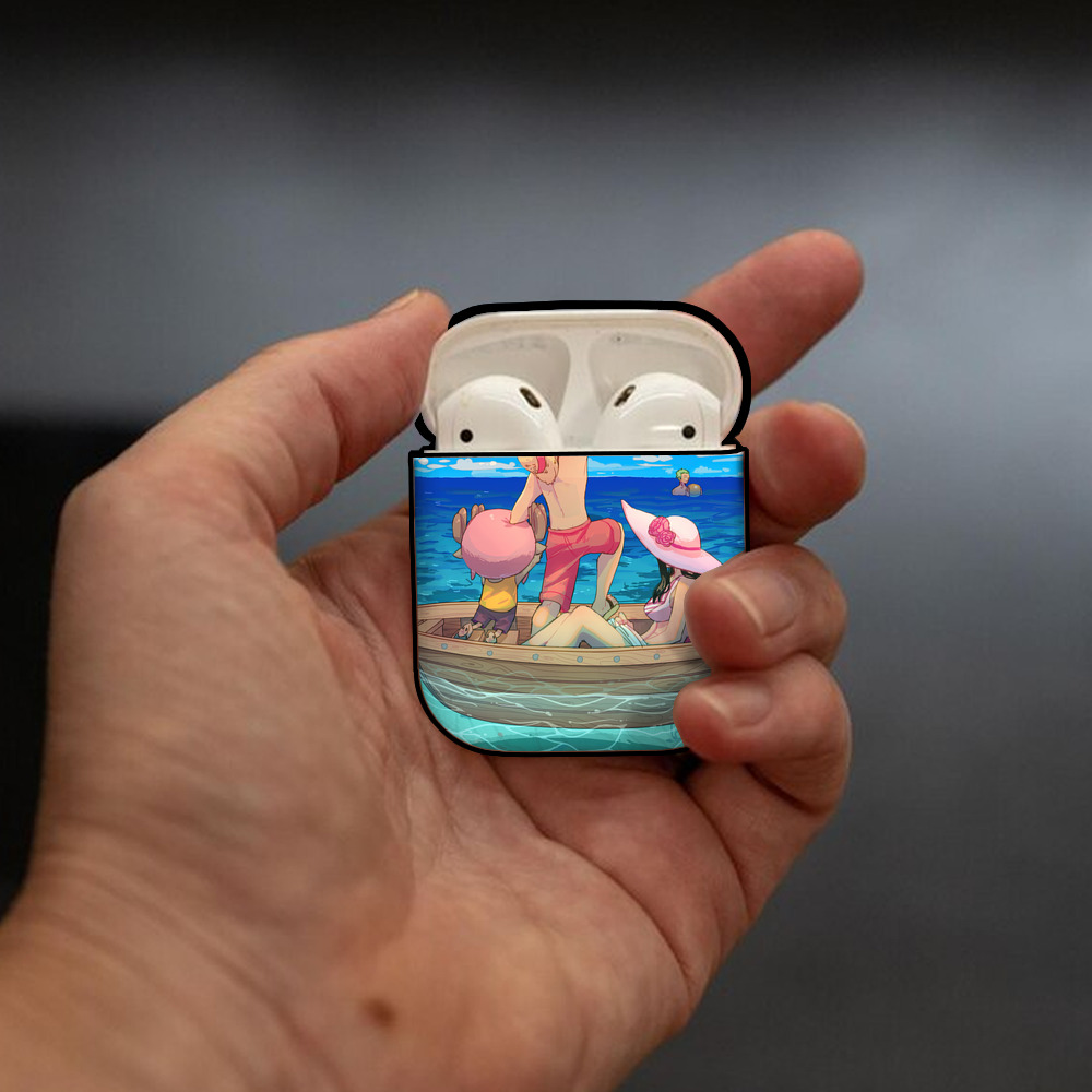 ワンピース ONE PIECE AirPods 第2世代保護ケース ハードシェル ブラック 耐衝撃・防指紋・カラビナ付き