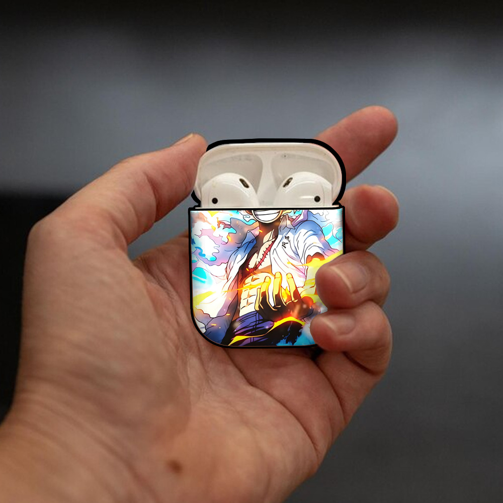 ワンピース ONE PIECE AirPods 第2世代保護ケース ハードシェル ブラック 耐衝撃・防指紋・カラビナ付き