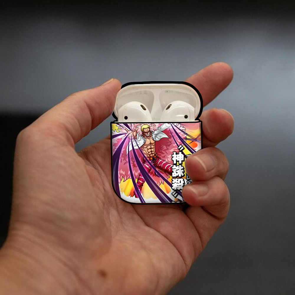 ワンピース ONE PIECE AirPods 第2世代保護ケース ハードシェル ブラック 耐衝撃・防指紋・カラビナ付き