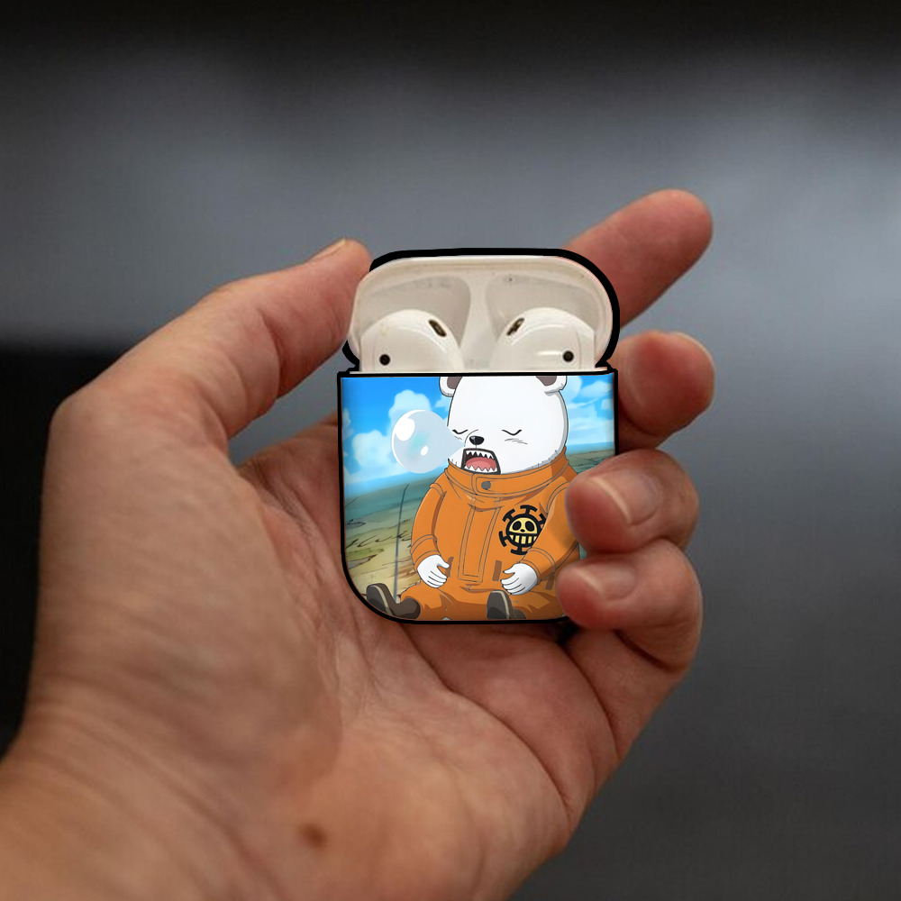 ワンピース ONE PIECE AirPods 第2世代保護ケース ハードシェル ブラック 耐衝撃・防指紋・カラビナ付き
