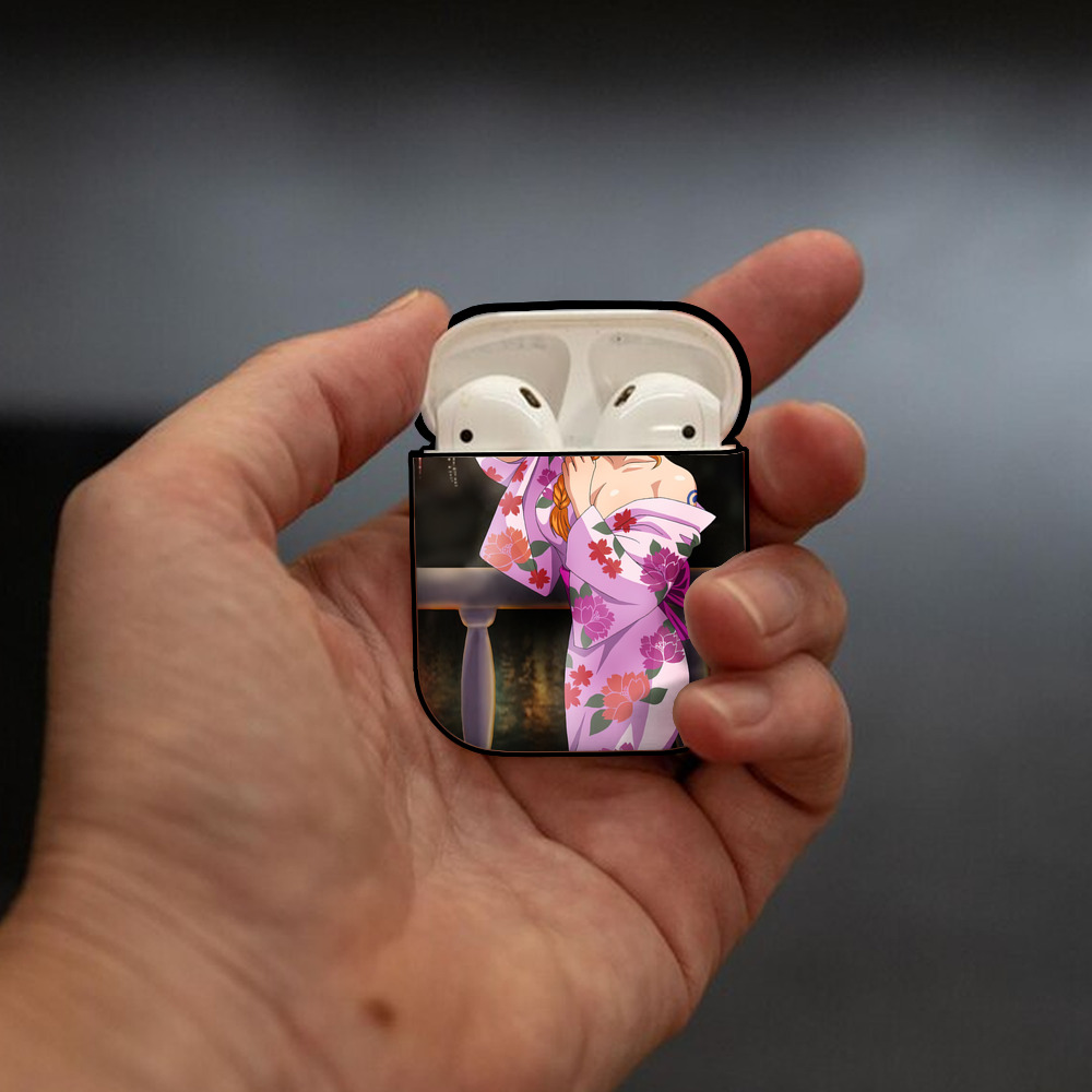 ワンピース ONE PIECE AirPods 第2世代保護ケース ハードシェル ブラック 耐衝撃・防指紋・カラビナ付き