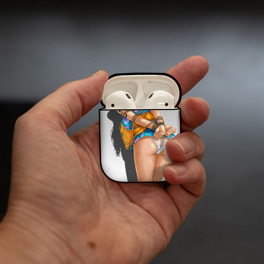 ワンピース ONE PIECE AirPods 第2世代保護ケース ハードシェル ブラック 耐衝撃・防指紋・カラビナ付き