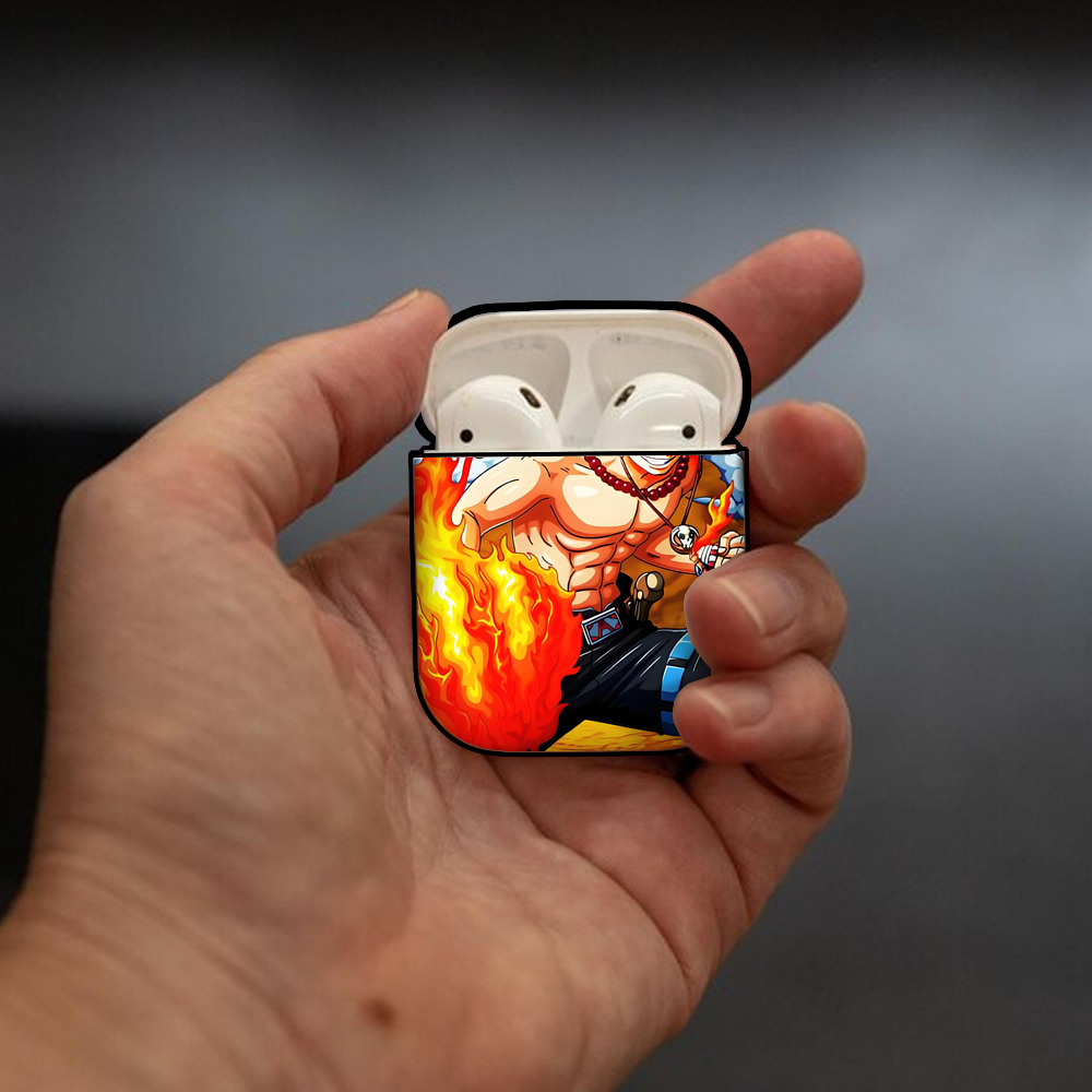 ワンピース ONE PIECE AirPods 第2世代保護ケース ハードシェル ブラック 耐衝撃・防指紋・カラビナ付き