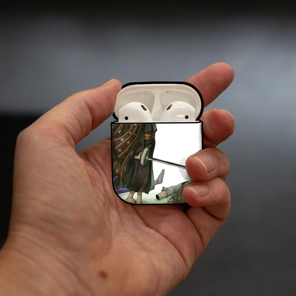 ワンピース ONE PIECE AirPods 第2世代保護ケース ハードシェル ブラック 耐衝撃・防指紋・カラビナ付き