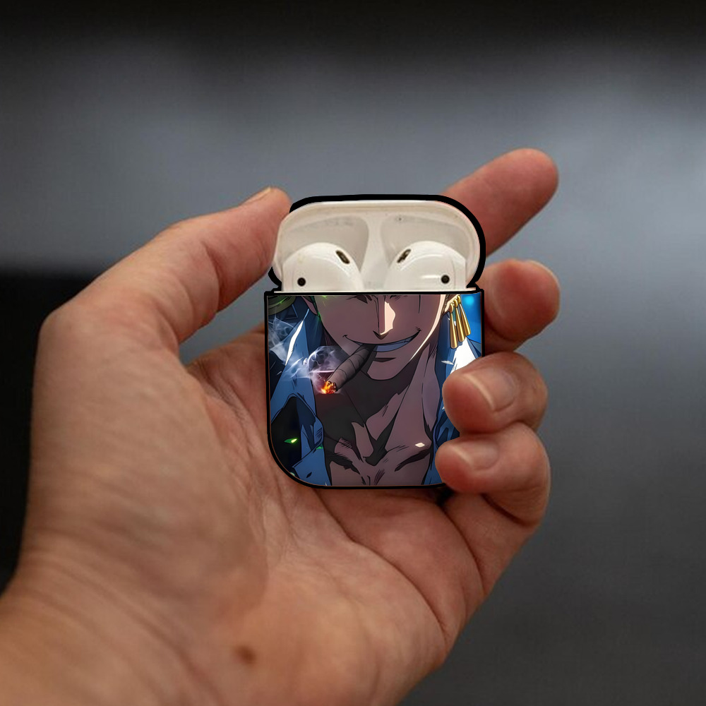 ワンピース ONE PIECE AirPods 第2世代保護ケース ハードシェル ブラック 耐衝撃・防指紋・カラビナ付き
