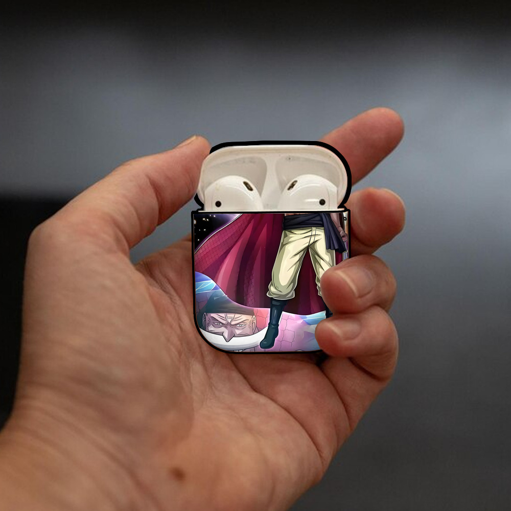 ワンピース ONE PIECE AirPods 第2世代保護ケース ハードシェル ブラック 耐衝撃・防指紋・カラビナ付き