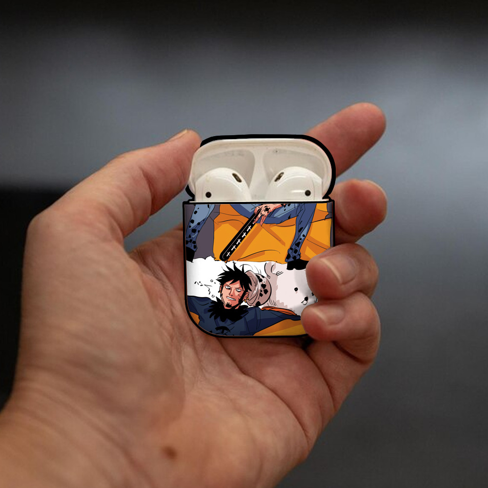 ワンピース ONE PIECE AirPods 第2世代保護ケース ハードシェル ブラック 耐衝撃・防指紋・カラビナ付き