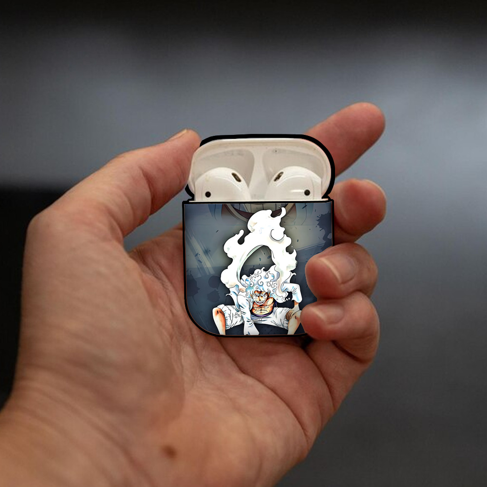 ワンピース ONE PIECE AirPods 第2世代保護ケース ハードシェル ブラック 耐衝撃・防指紋・カラビナ付き