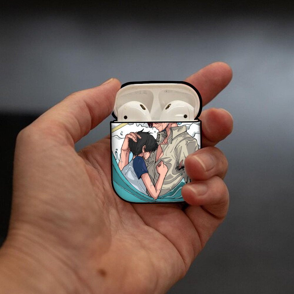 ワンピース ONE PIECE AirPods 第2世代保護ケース ハードシェル ブラック 耐衝撃・防指紋・カラビナ付き