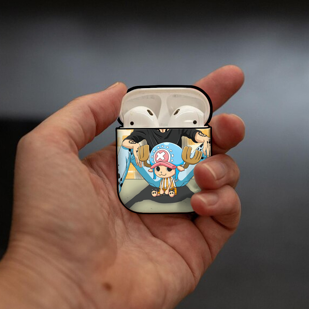 ワンピース ONE PIECE AirPods 第2世代保護ケース ハードシェル ブラック 耐衝撃・防指紋・カラビナ付き