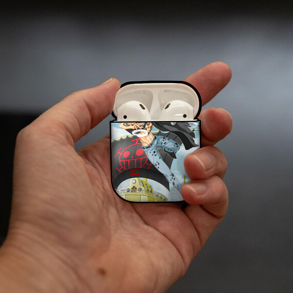 ワンピース ONE PIECE AirPods 第2世代保護ケース ハードシェル ブラック 耐衝撃・防指紋・カラビナ付き