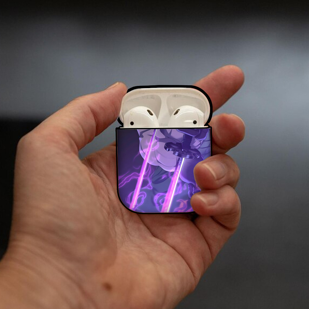 ワンピース ONE PIECE AirPods 第2世代保護ケース ハードシェル ブラック 耐衝撃・防指紋・カラビナ付き