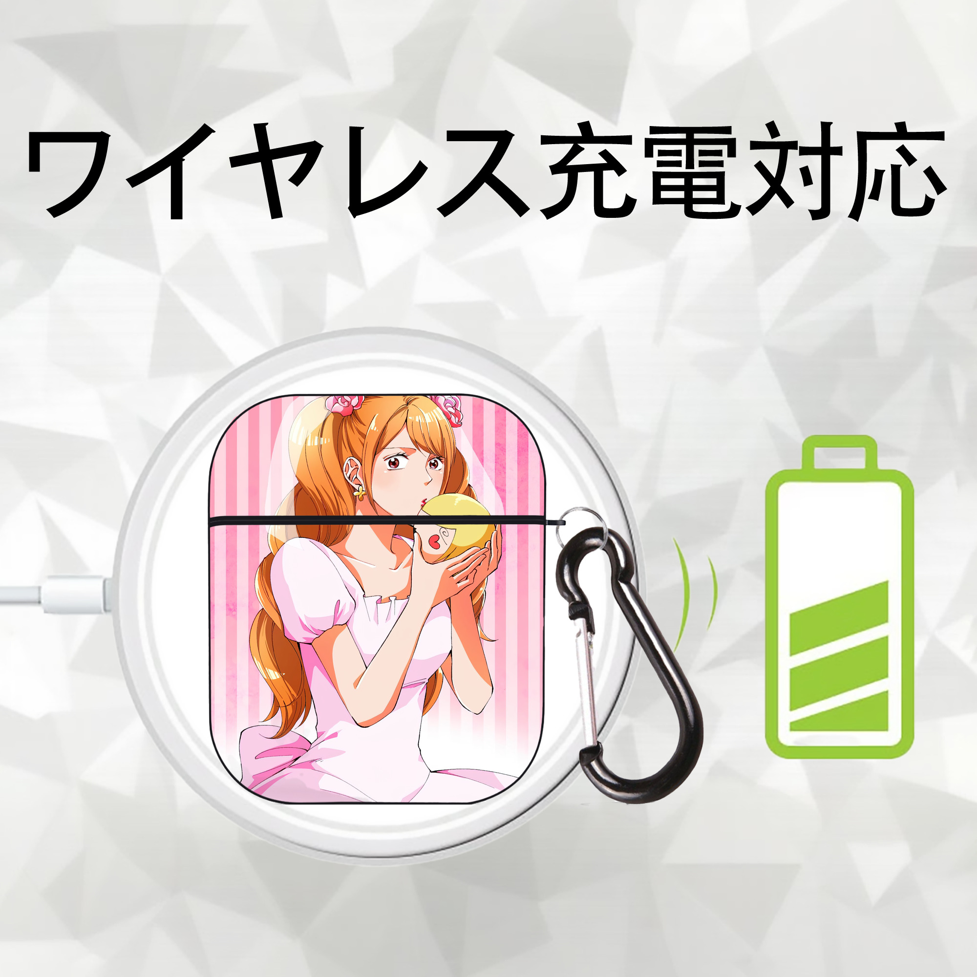 ワンピース ONE PIECE AirPods 第2世代保護ケース ハードシェル ブラック 耐衝撃・防指紋・カラビナ付き