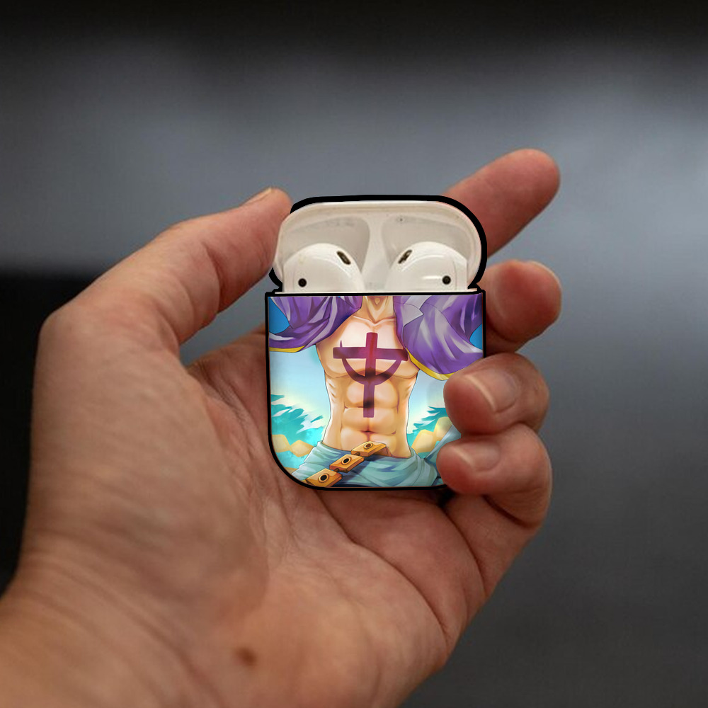 ワンピース ONE PIECE AirPods 第2世代保護ケース ハードシェル ブラック 耐衝撃・防指紋・カラビナ付き
