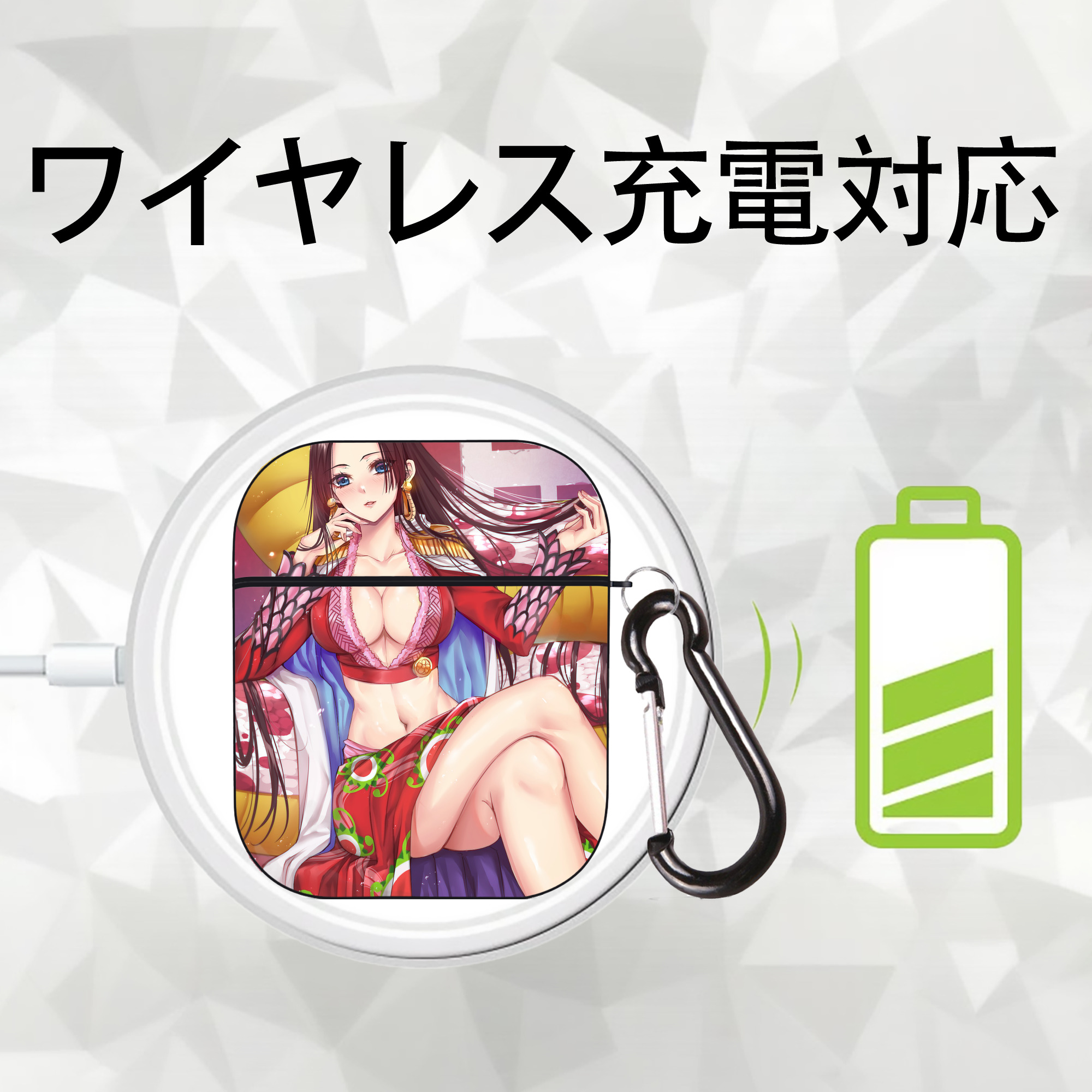 ワンピース ONE PIECE AirPods 第2世代保護ケース ハードシェル ブラック 耐衝撃・防指紋・カラビナ付き