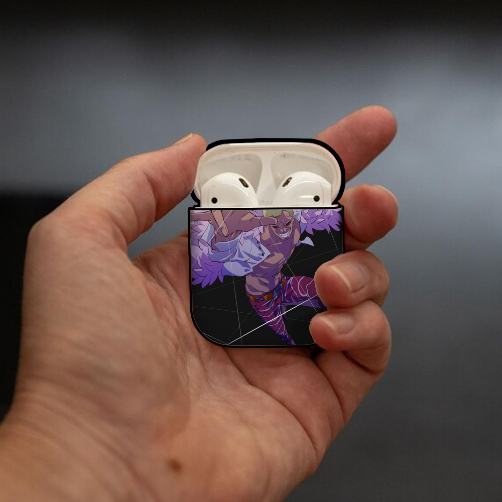ワンピース ONE PIECE AirPods 第2世代保護ケース ハードシェル ブラック 耐衝撃・防指紋・カラビナ付き