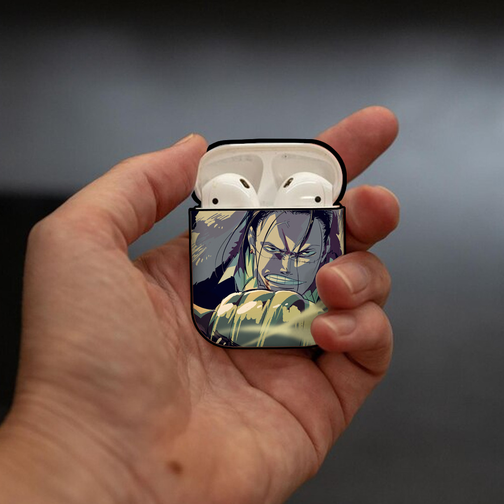 ワンピース ONE PIECE AirPods 第2世代保護ケース ハードシェル ブラック 耐衝撃・防指紋・カラビナ付き