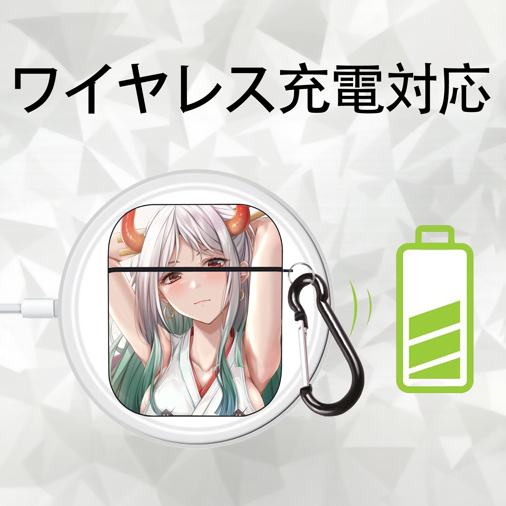 ワンピース ONE PIECE AirPods 第2世代保護ケース ハードシェル ブラック 耐衝撃・防指紋・カラビナ付き
