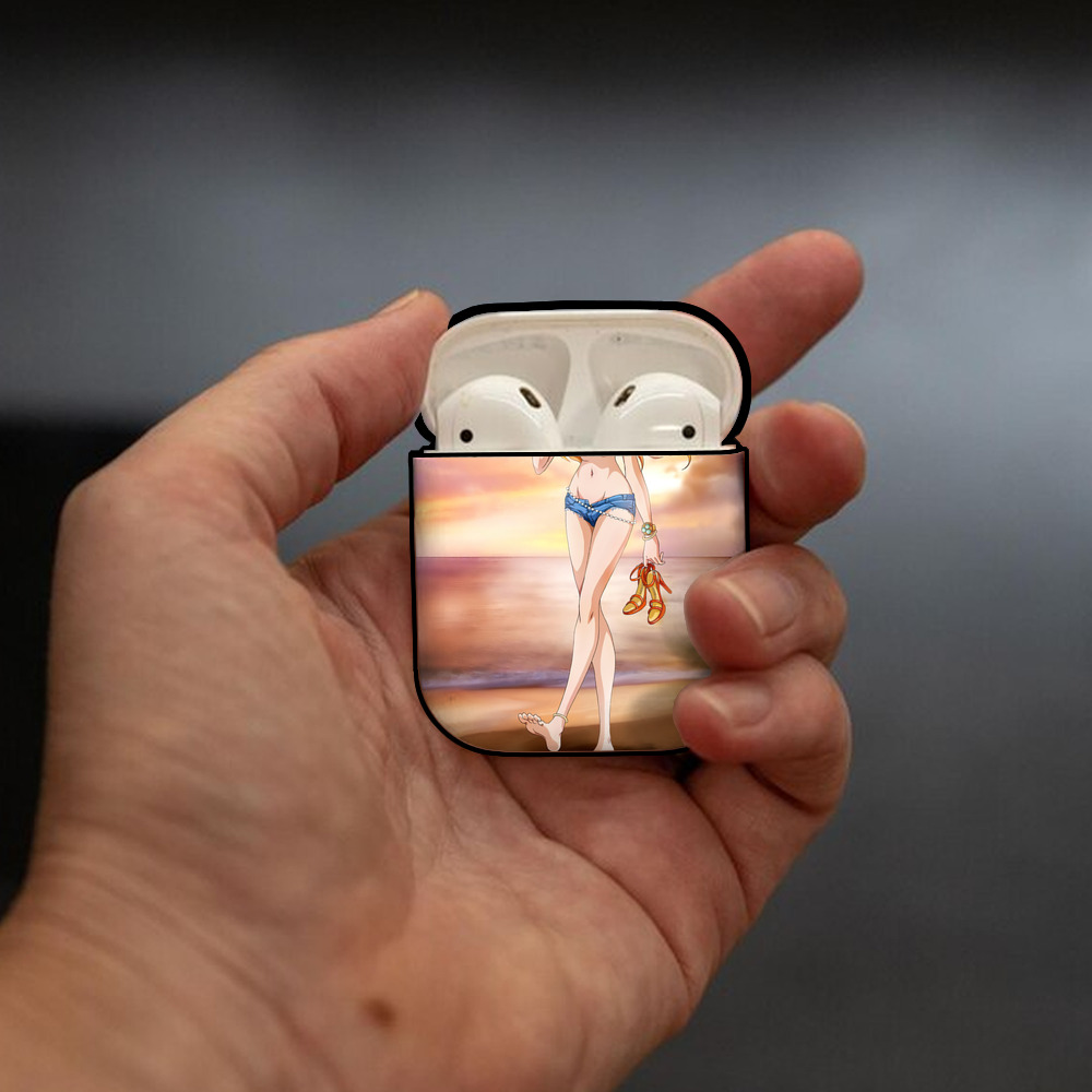 ワンピース ONE PIECE AirPods 第2世代保護ケース ハードシェル ブラック 耐衝撃・防指紋・カラビナ付き