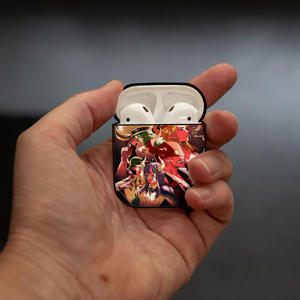 ワンピース ONE PIECE AirPods 第2世代保護ケース ハードシェル ブラック 耐衝撃・防指紋・カラビナ付き