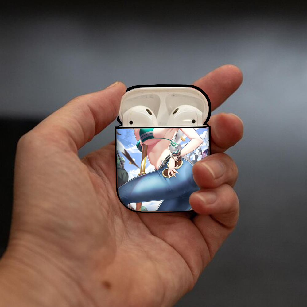 ワンピース ONE PIECE AirPods 第2世代保護ケース ハードシェル ブラック 耐衝撃・防指紋・カラビナ付き