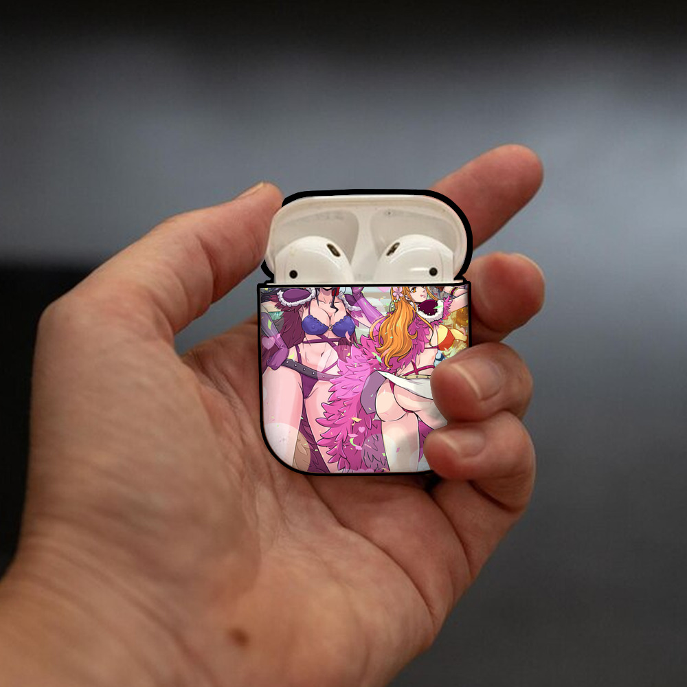 ワンピース ONE PIECE AirPods 第2世代保護ケース ハードシェル ブラック 耐衝撃・防指紋・カラビナ付き