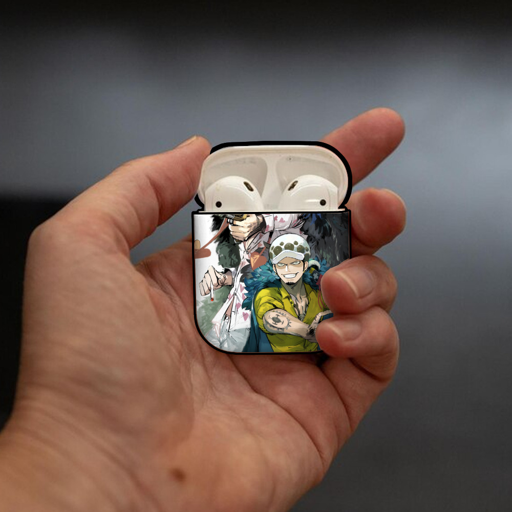 ワンピース ONE PIECE AirPods 第2世代保護ケース ハードシェル ブラック 耐衝撃・防指紋・カラビナ付き