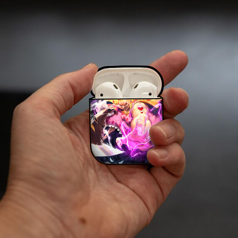 ワンピース ONE PIECE AirPods 第2世代保護ケース ハードシェル ブラック 耐衝撃・防指紋・カラビナ付き