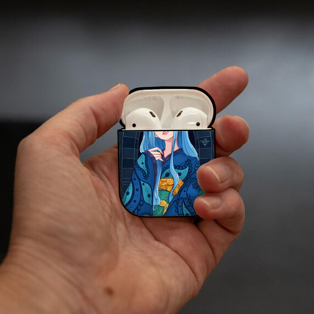 ワンピース ONE PIECE AirPods 第2世代保護ケース ハードシェル ブラック 耐衝撃・防指紋・カラビナ付き