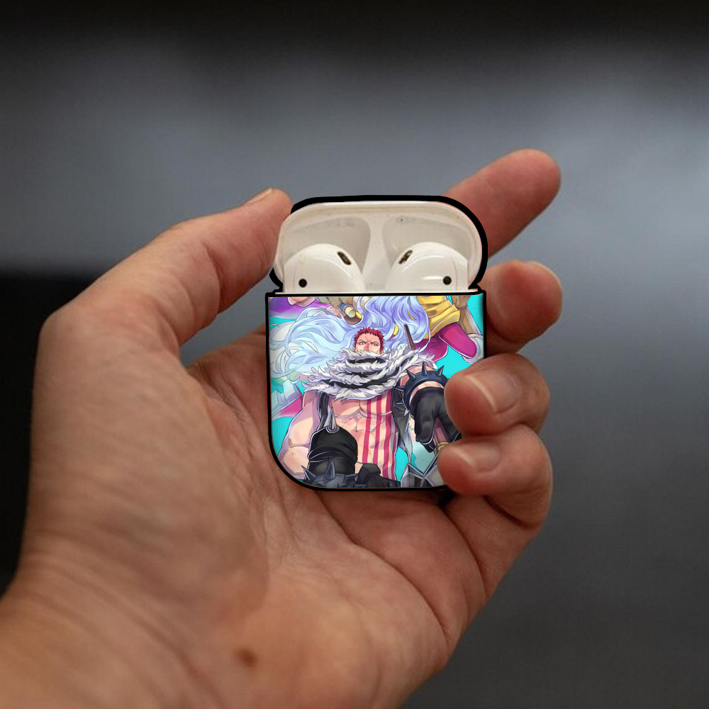 ワンピース ONE PIECE AirPods 第2世代保護ケース ハードシェル ブラック 耐衝撃・防指紋・カラビナ付き