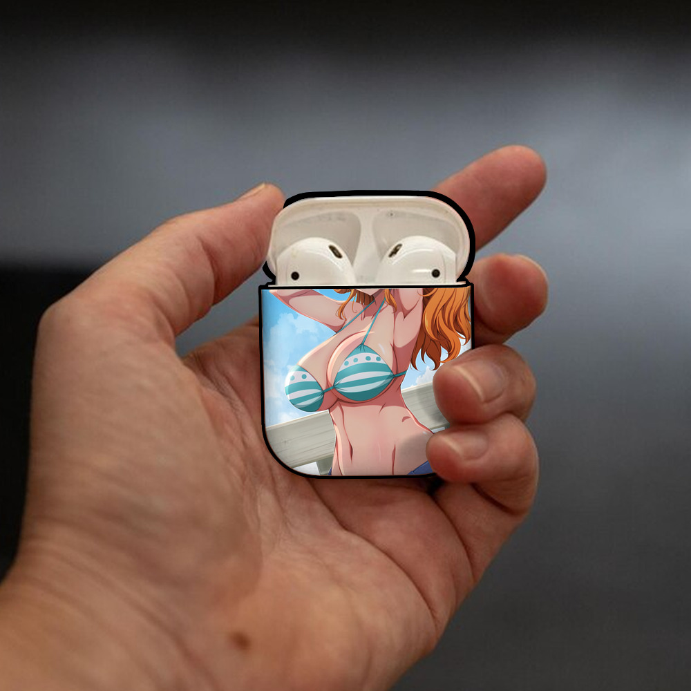 ワンピース ONE PIECE AirPods 第2世代保護ケース ハードシェル ブラック 耐衝撃・防指紋・カラビナ付き