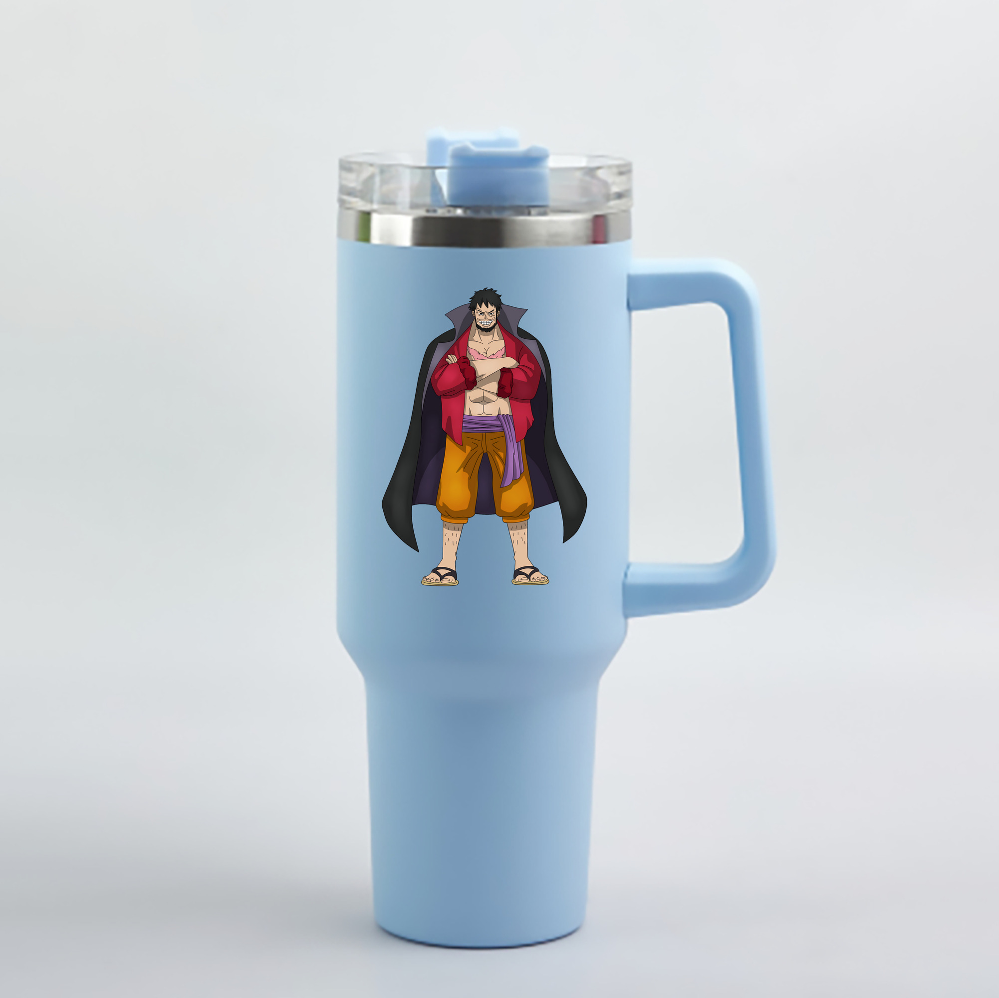 ワンピース モンキー・D・ルフィ ONE PIECE Monkey D. Luffy 1200mL車用タンブラー - クリスタルステッカー（プラスチックストロー付き）