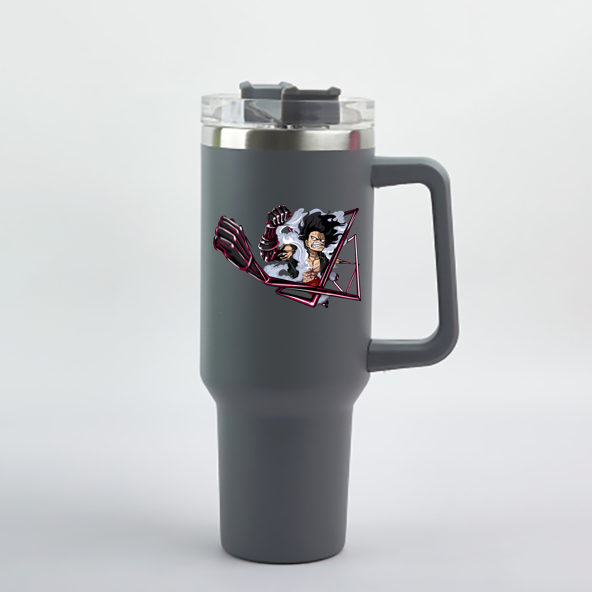 ワンピース モンキー・D・ルフィ ONE PIECE Monkey D. Luffy 1200mL車用タンブラー - クリスタルステッカー（プラスチックストロー付き）