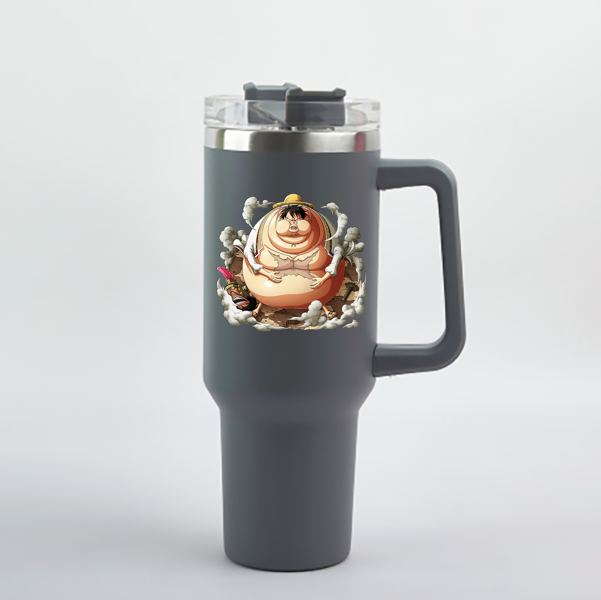 ワンピース モンキー・D・ルフィ ONE PIECE Monkey D. Luffy 1200mL車用タンブラー - クリスタルステッカー（プラスチックストロー付き）