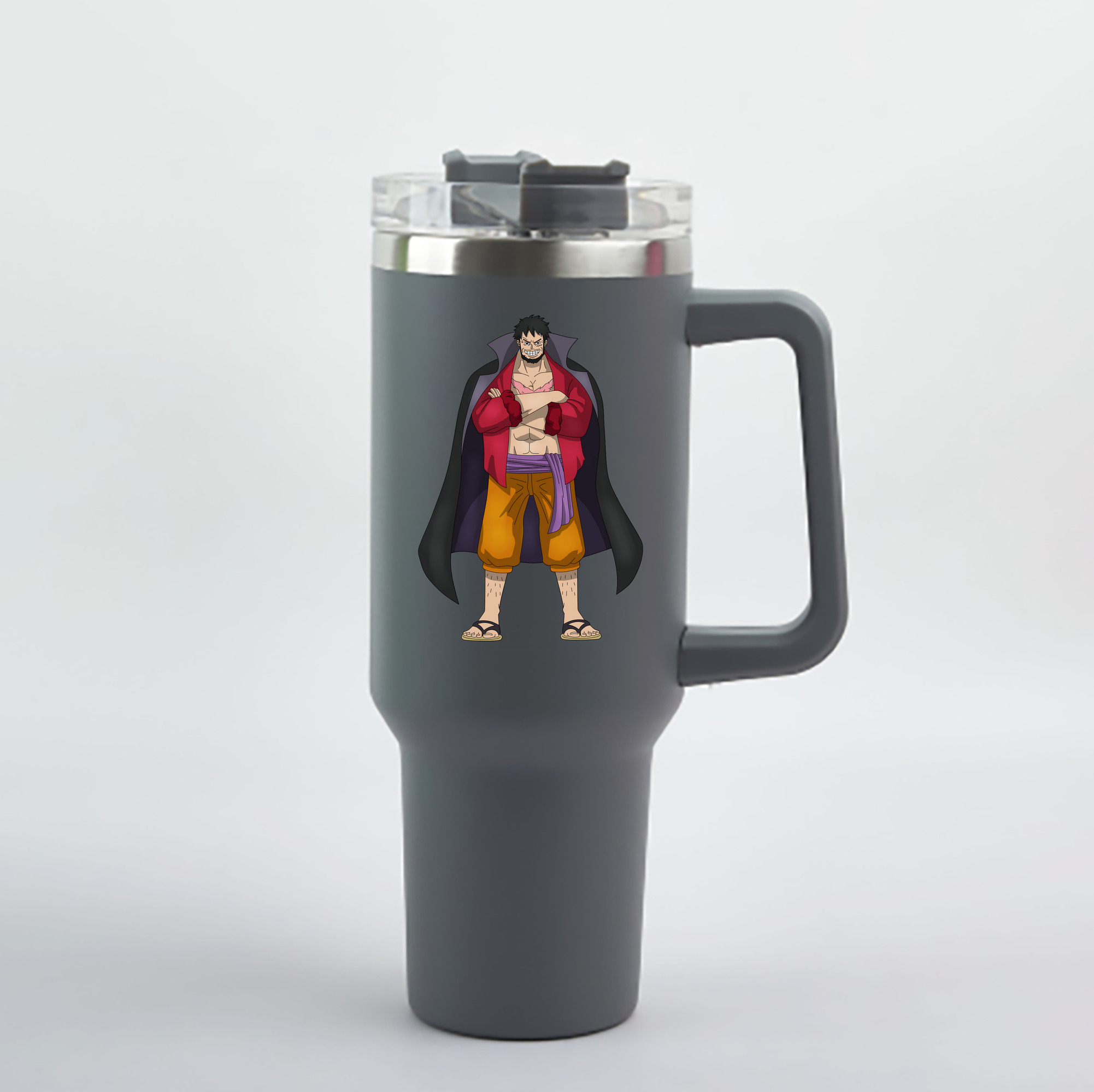 ワンピース モンキー・D・ルフィ ONE PIECE Monkey D. Luffy 1200mL車用タンブラー - クリスタルステッカー（プラスチックストロー付き）
