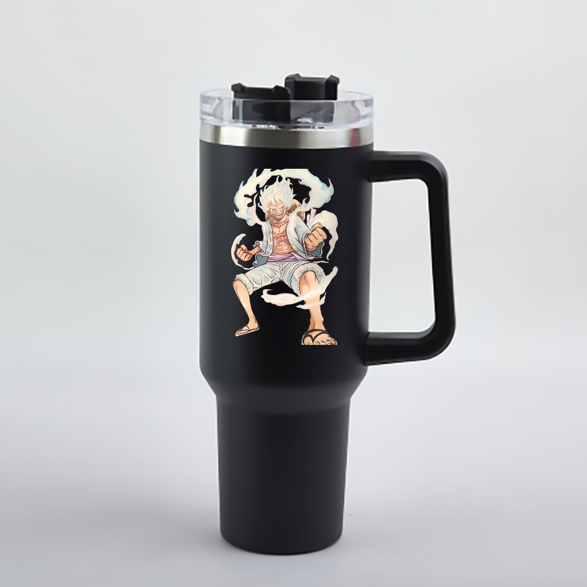 ワンピース モンキー・D・ルフィ ONE PIECE Monkey D. Luffy 1200mL車用タンブラー - クリスタルステッカー（プラスチックストロー付き）