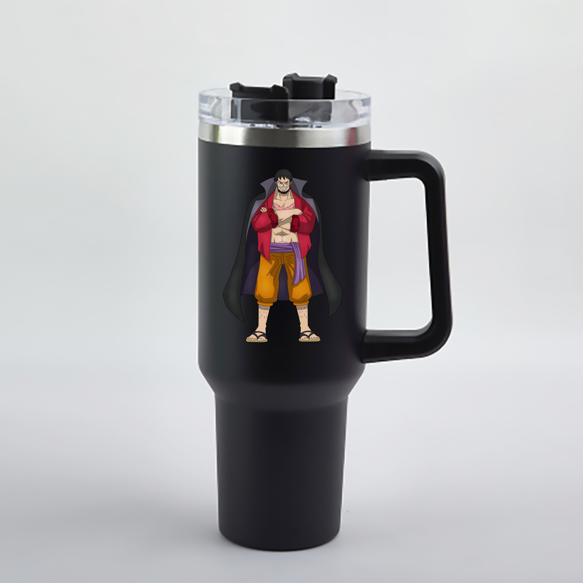 ワンピース モンキー・D・ルフィ ONE PIECE Monkey D. Luffy 1200mL車用タンブラー - クリスタルステッカー（プラスチックストロー付き）