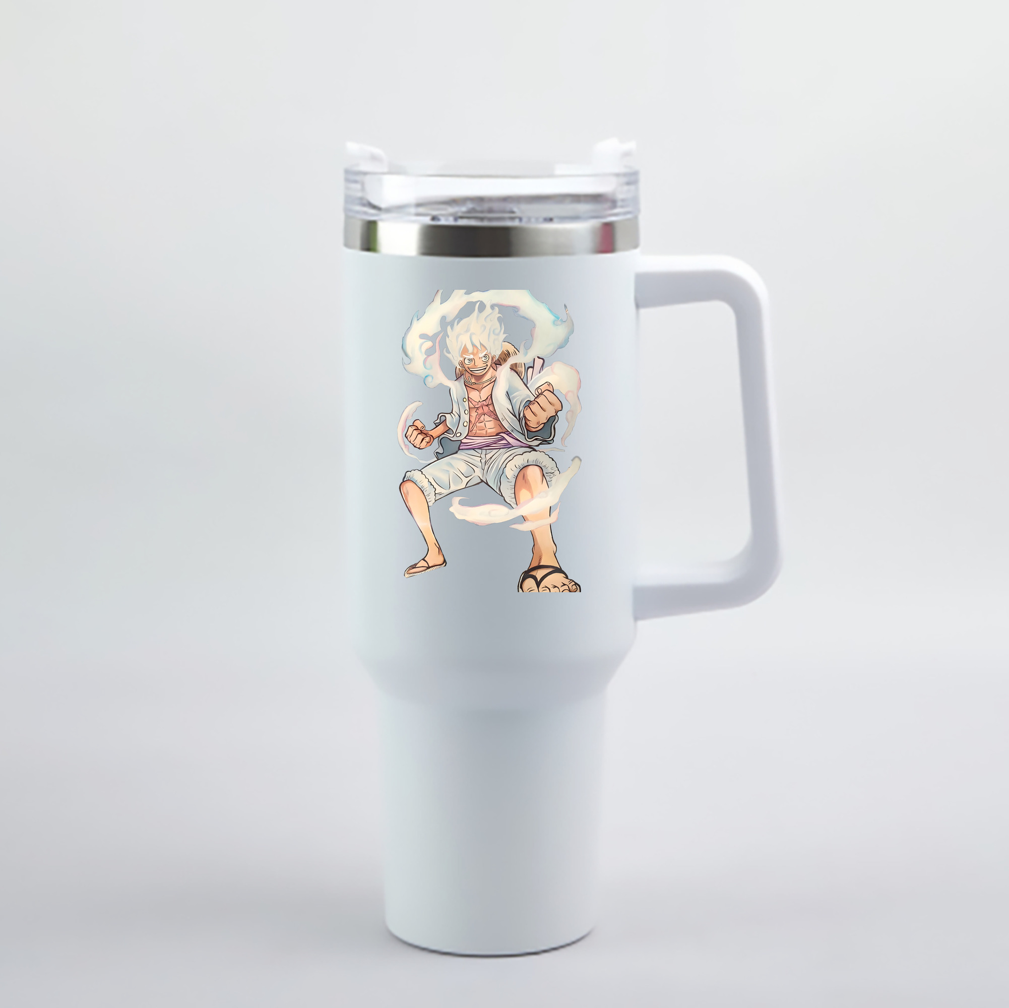 ワンピース モンキー・D・ルフィ ONE PIECE Monkey D. Luffy 1200mL車用タンブラー - クリスタルステッカー（プラスチックストロー付き）